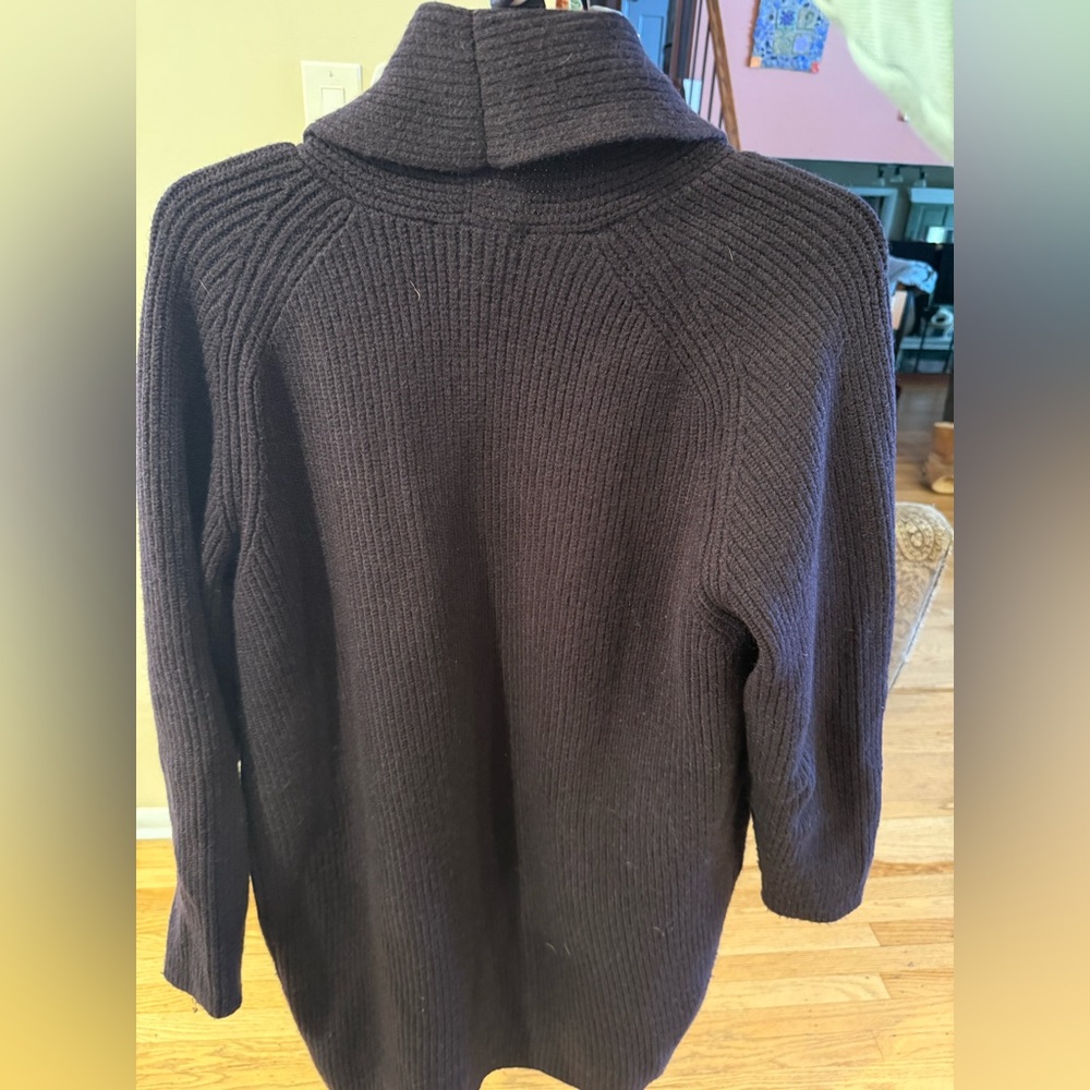 Ann Taylor Deep Purple Open Front Knit Cardigan Sweater Medium - Picture 3 of 3